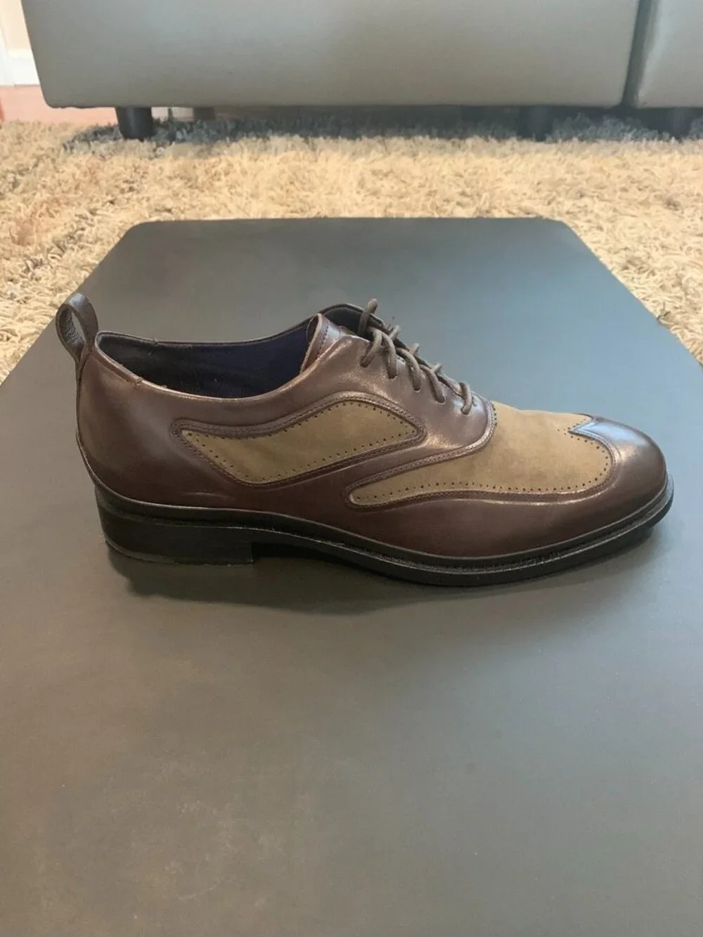 Cole Haan Washington Grand 2.0 Wingtip Oxford Black Walnut/Morel Size 8.5